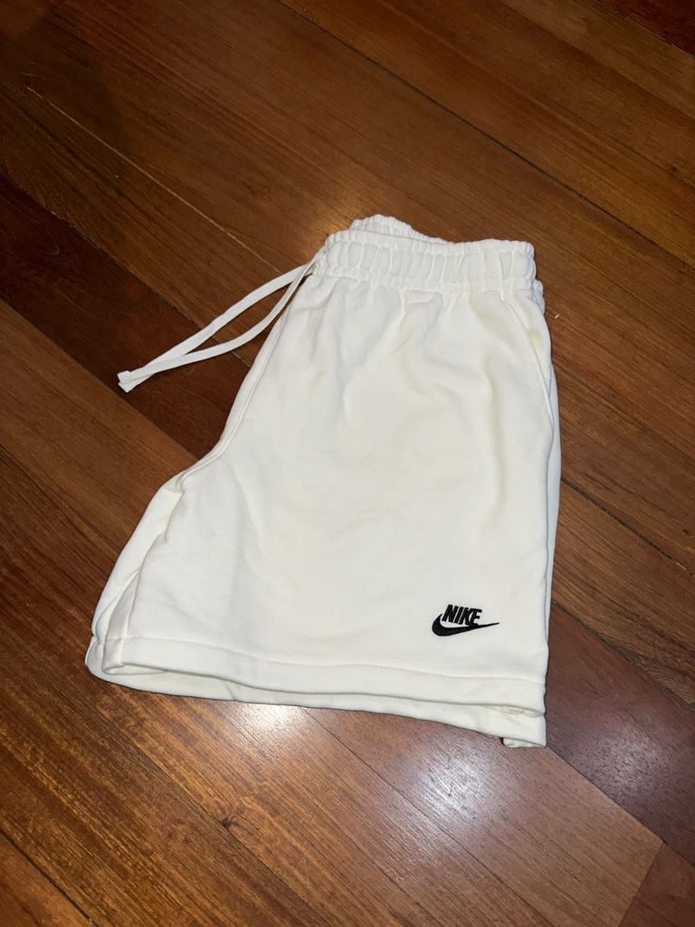 Pantaloneta / Short Nike Club flow Blanco algodon